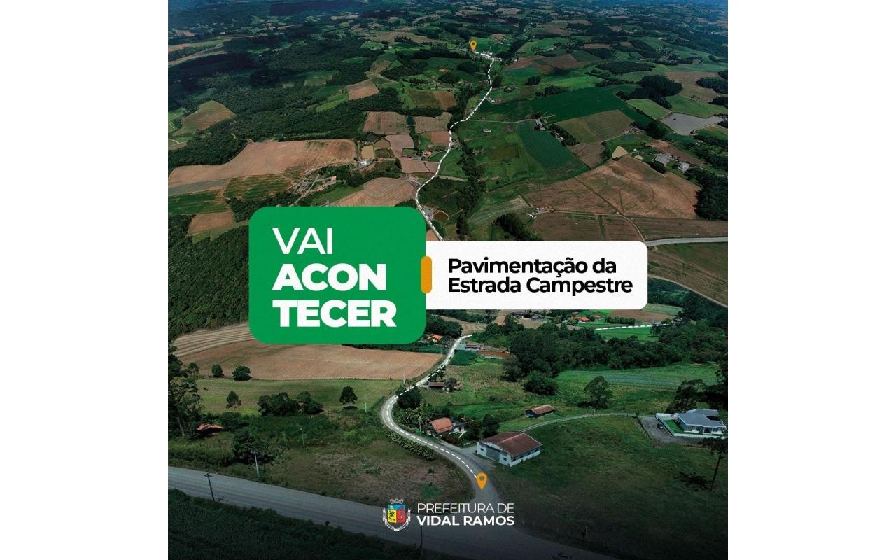Obra de pavimentação da estrada Campestre em Vidal Ramos deve começar no início do próximo ano