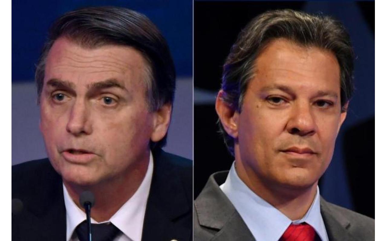 Pesquisa Ibope para presidente: Bolsonaro tem 57% dos votos válidos e Haddad, 43%