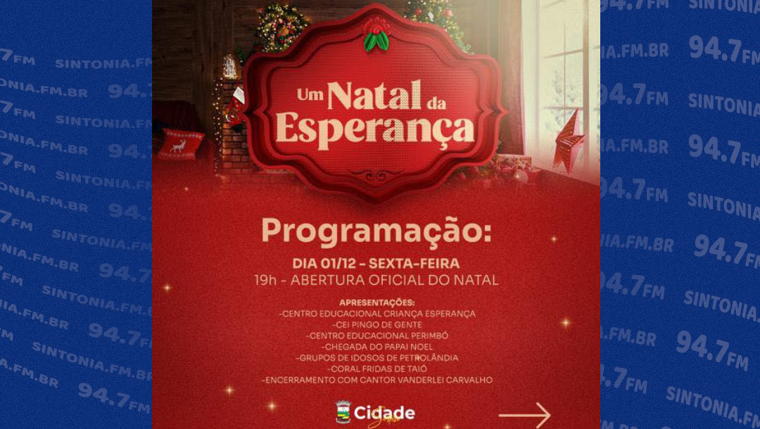Petrolândia realiza nesta sexta-feira (1) a abertura das festividades natalinas
