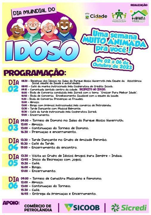 Petrolândia realiza uma semana inteira de programação dedicada aos idosos