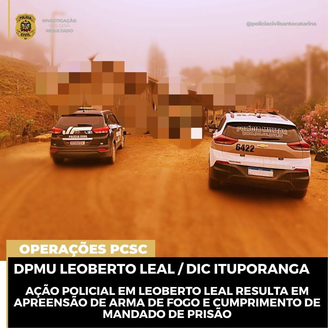 Polícia Civil apreende arma em Leoberto Leal e prende devedor de pensão