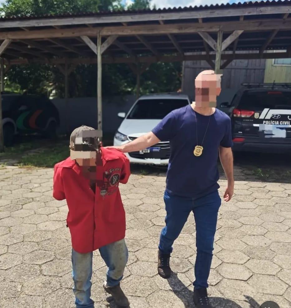 Polícia Civil prende homem condenado por lesão corporal e ameaça em Alfredo Wagner