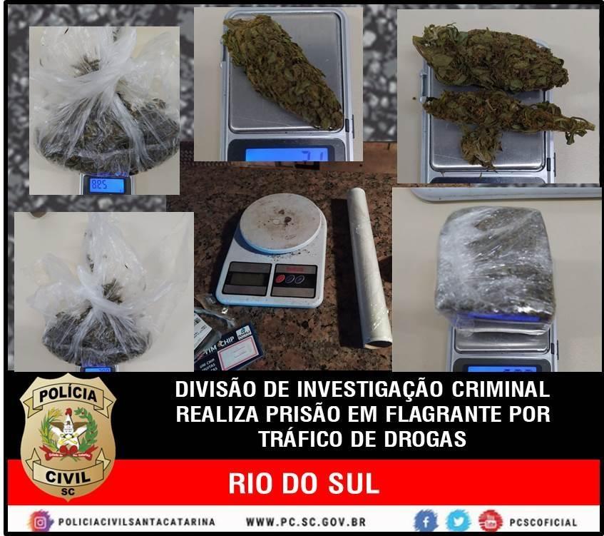 Polícia Civil realiza prisão em flagrante por tráfico de drogas