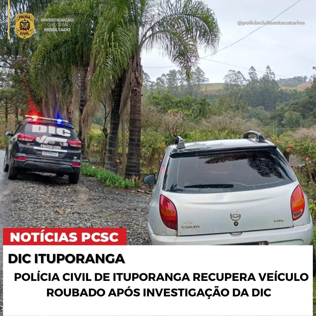 Polícia Civil recupera veículo roubado em Ituporanga