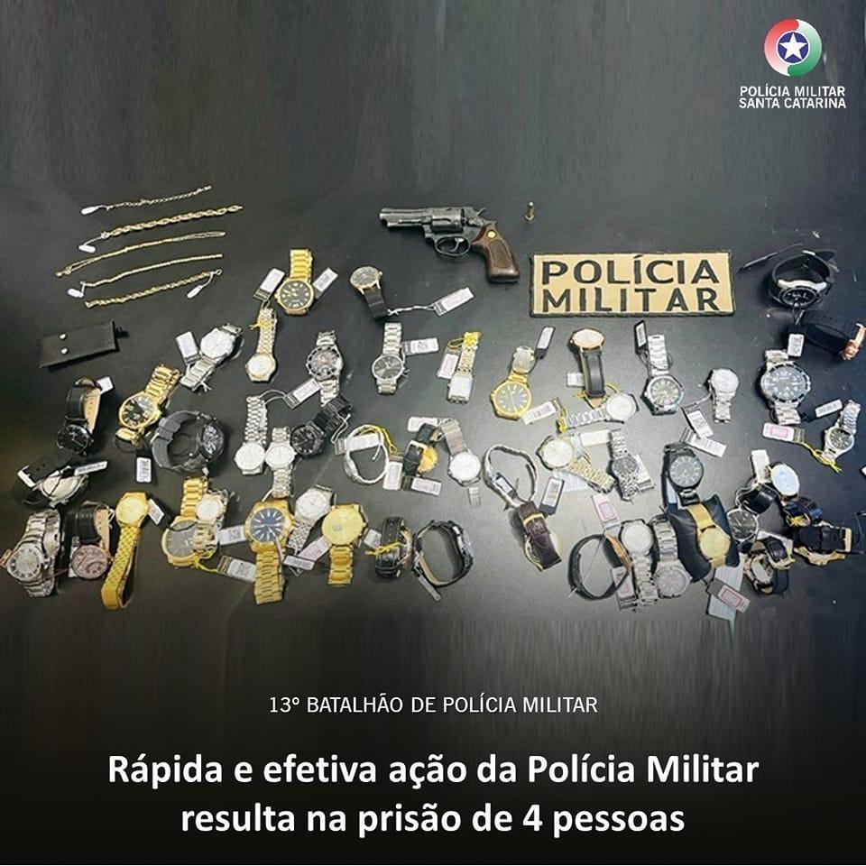 Polícia prende quadrilha suspeita de roubo a relojoaria no Alto Vale