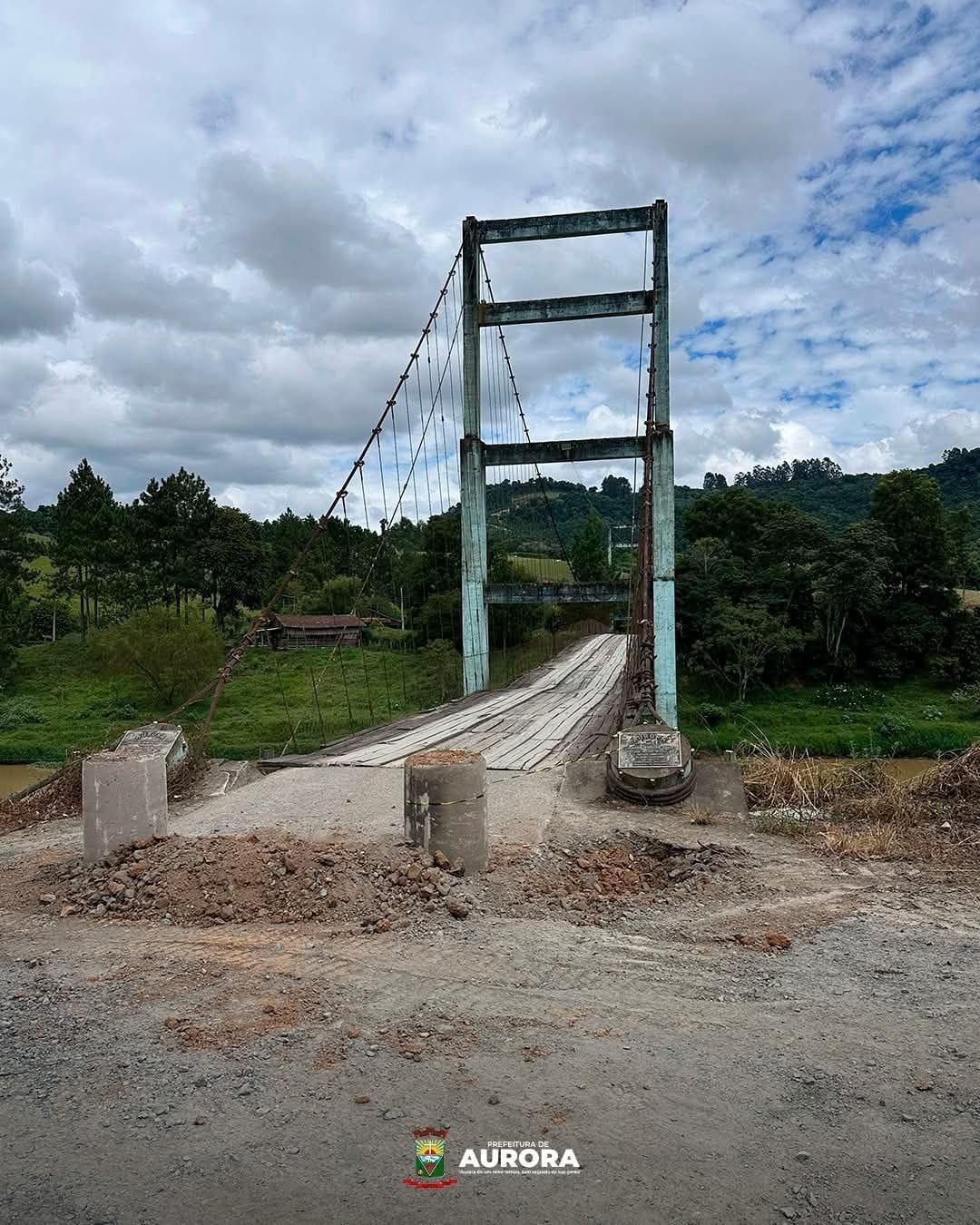 Ponte entre Cobras Sul e SC-350 está interditada para reforma em Aurora