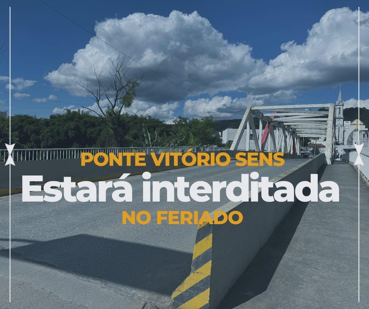 Ponte Vitorio Sens será interditada para limpeza neste feriado de 15 de novembro