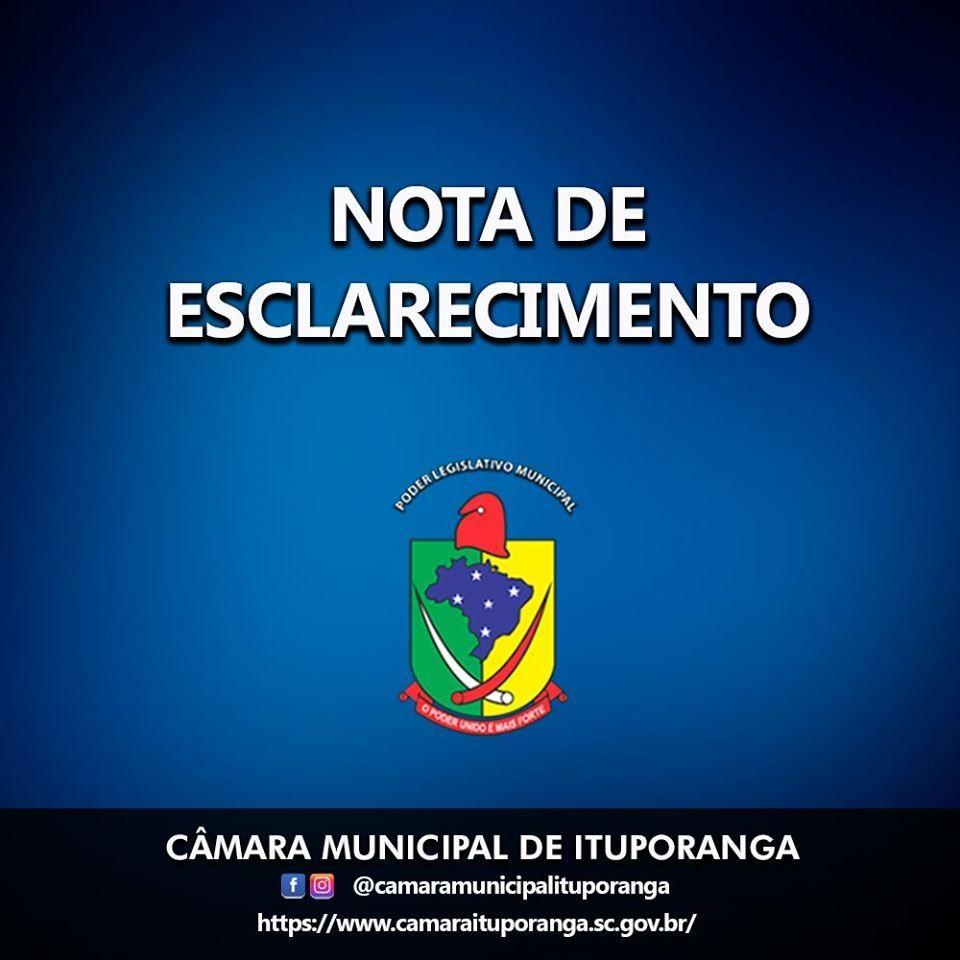 Presidente da Câmara de Vereadores de Ituporanga justifica rejeição do decreto de Calamidade Pública