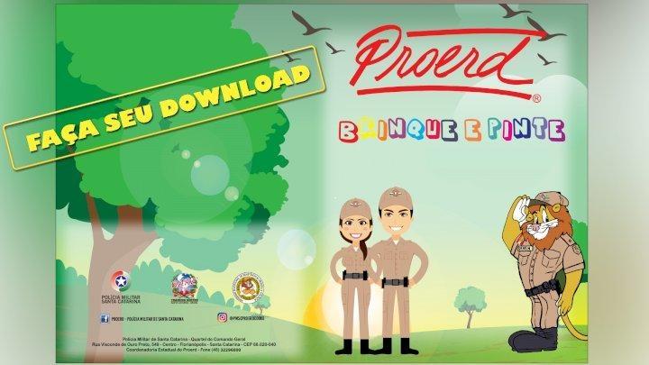 Proerd disponibiliza livro de colorir no site da PMSC