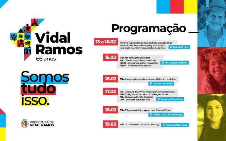 Programação alusiva ao aniversário de Vidal Ramos segue hoje (15) com palestras para os servidores municipais e entidades