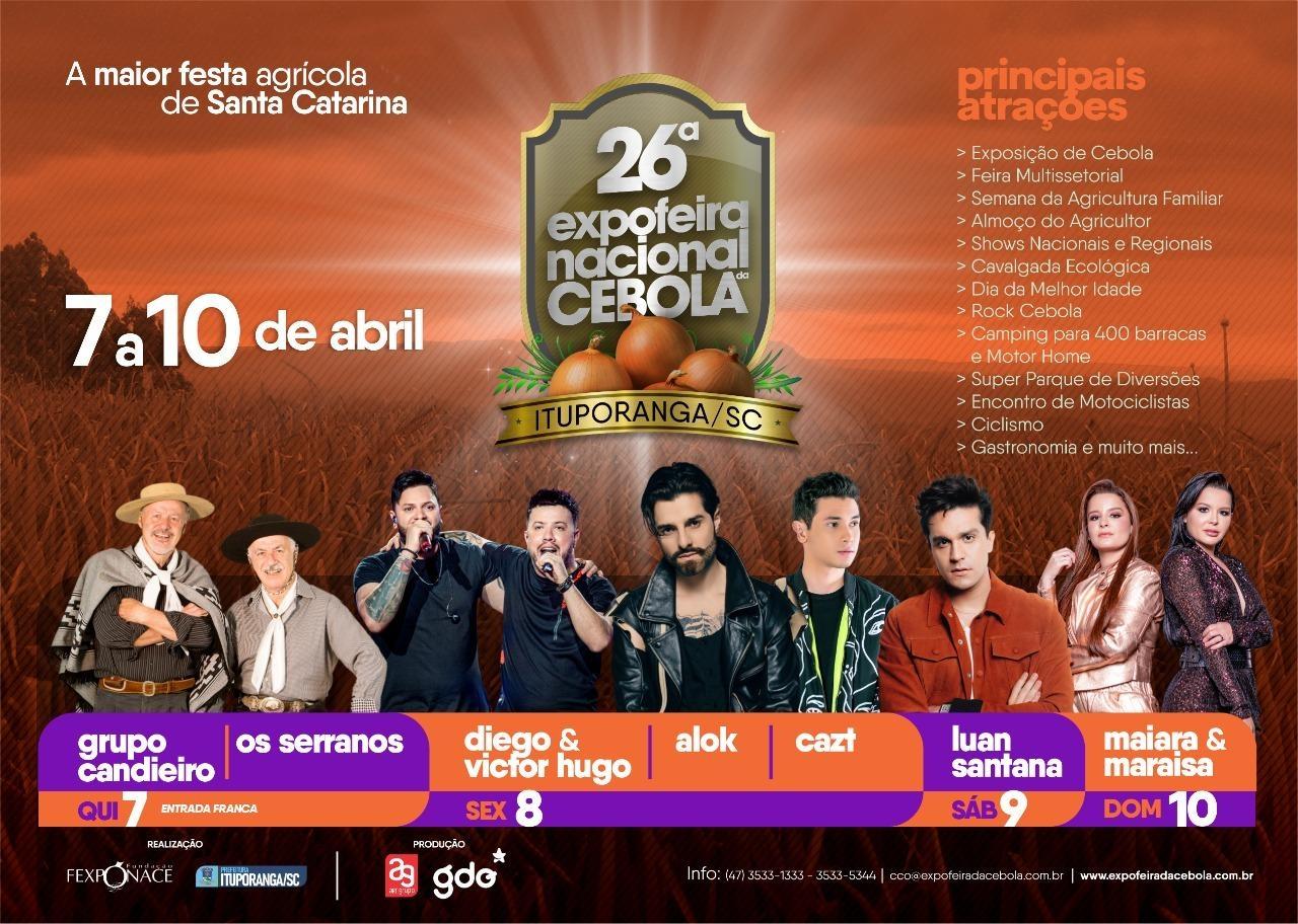 Programação oficial da 26ª Expofeira Nacional da Cebola