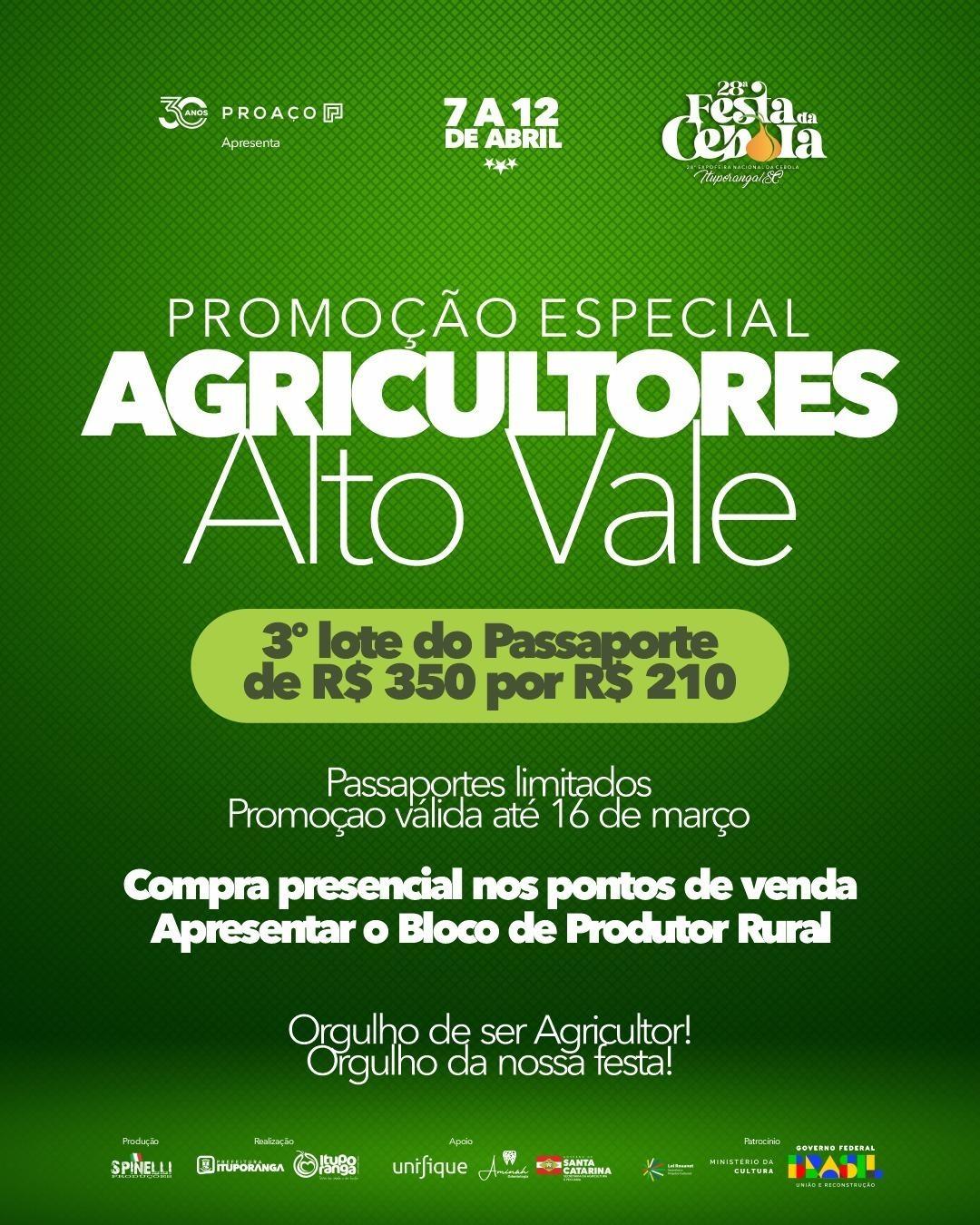 Promoção para agricultores na Festa Nacional da Cebola começa neste sábado