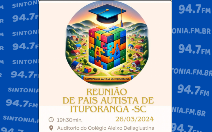 Reunião com pais de pessoas com autismo será realizada nesta terça-feira (26) em Ituporanga