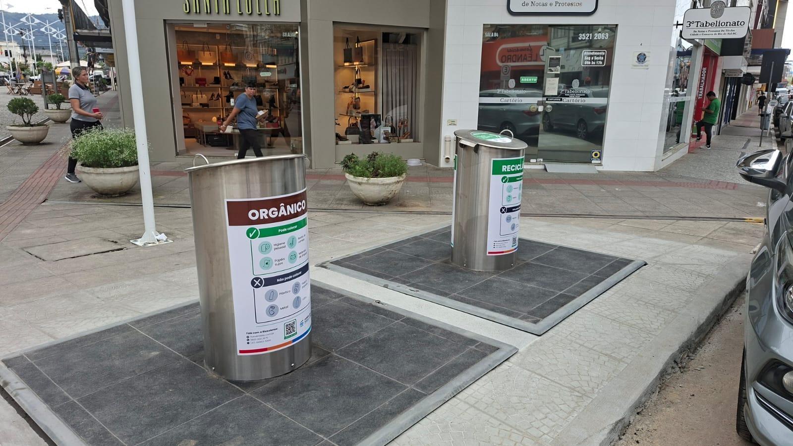 Rio do Sul instala lixeiras subterrâneas no Centro e no Parque Harry Hobus