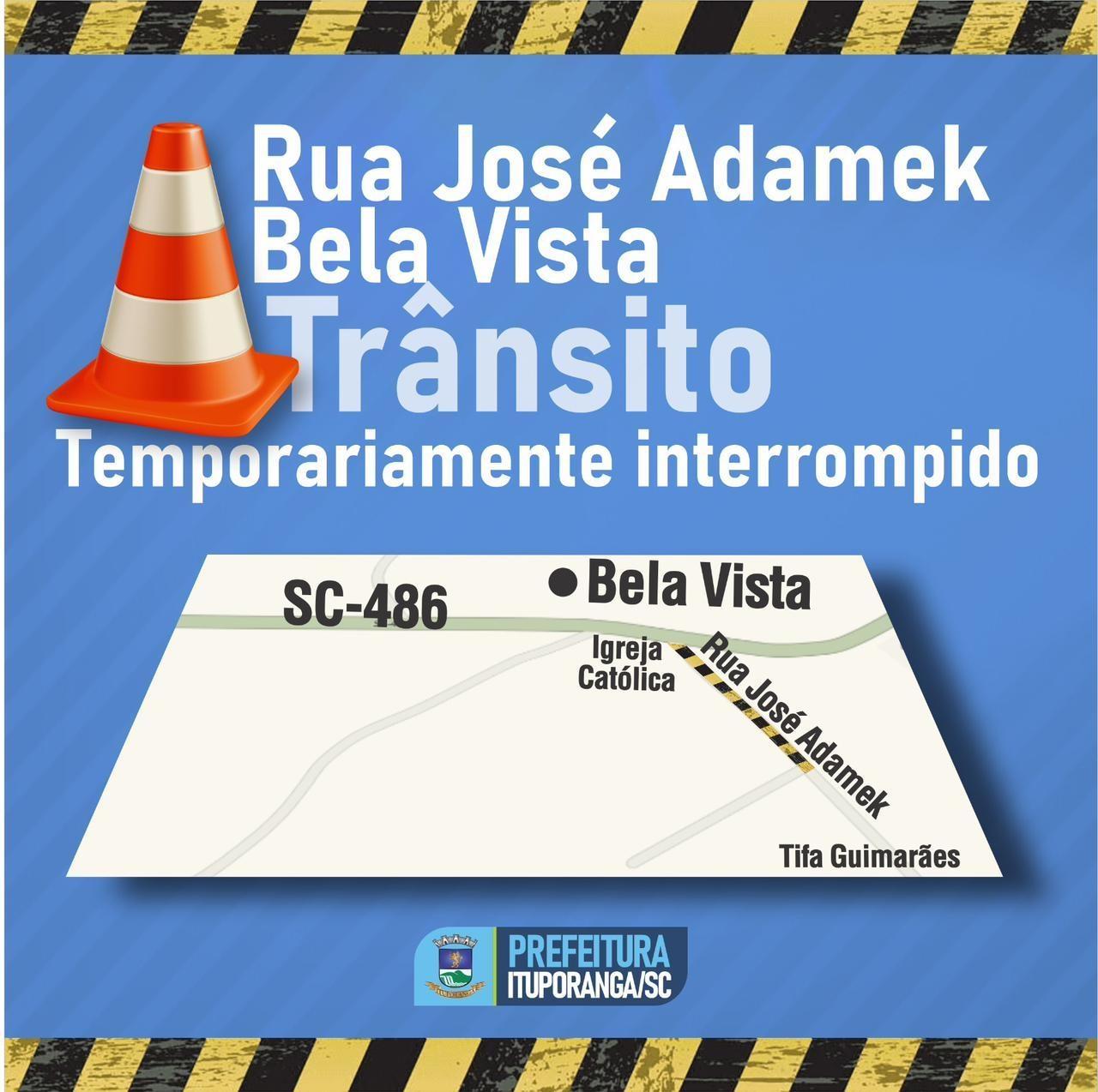 Rua José Adamek na Bela Vista será interditada para obras