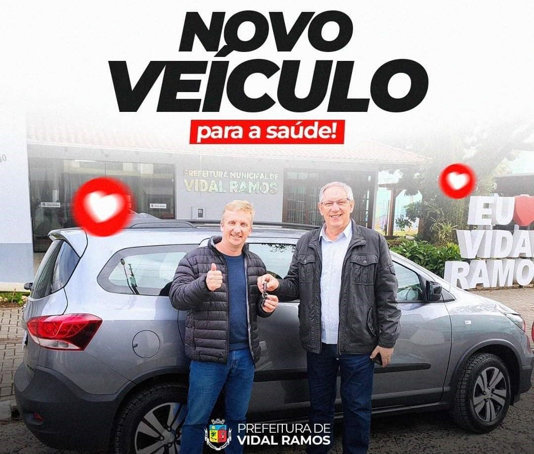 Saúde de Vidal Ramos comemora a aquisição de um veículo SPIN para transporte de pacientes