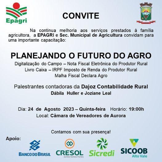 Secretaria de Agricultura de Aurora promove capacitação para produtores rurais