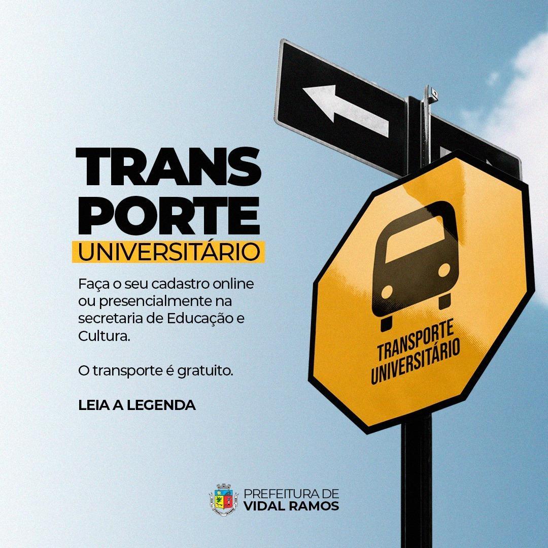 Secretaria de Educação e Cultura de Vidal Ramos inicia o cadastro e recadastro de alunos para o transporte universitário 