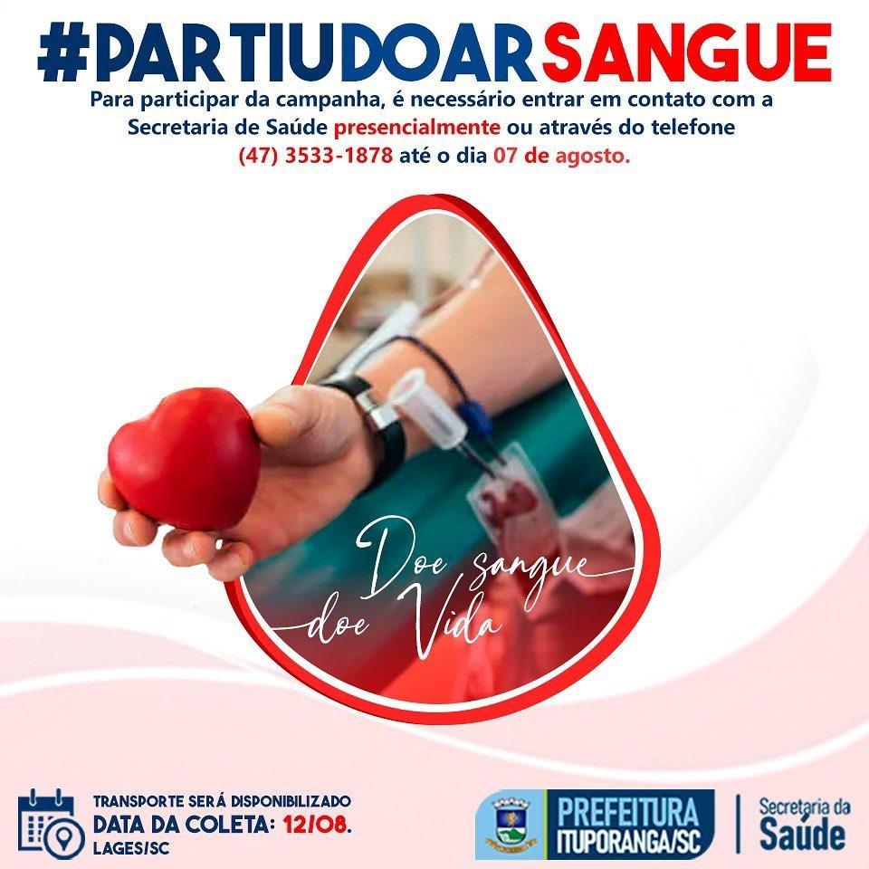 Secretaria de Saúde de Ituporanga organiza campanha para doação de sangue