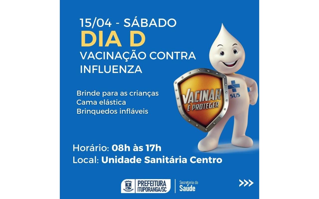 Secretaria de Saúde de Ituporanga promove amanhã (15) dia D de vacinação contra a Influenza