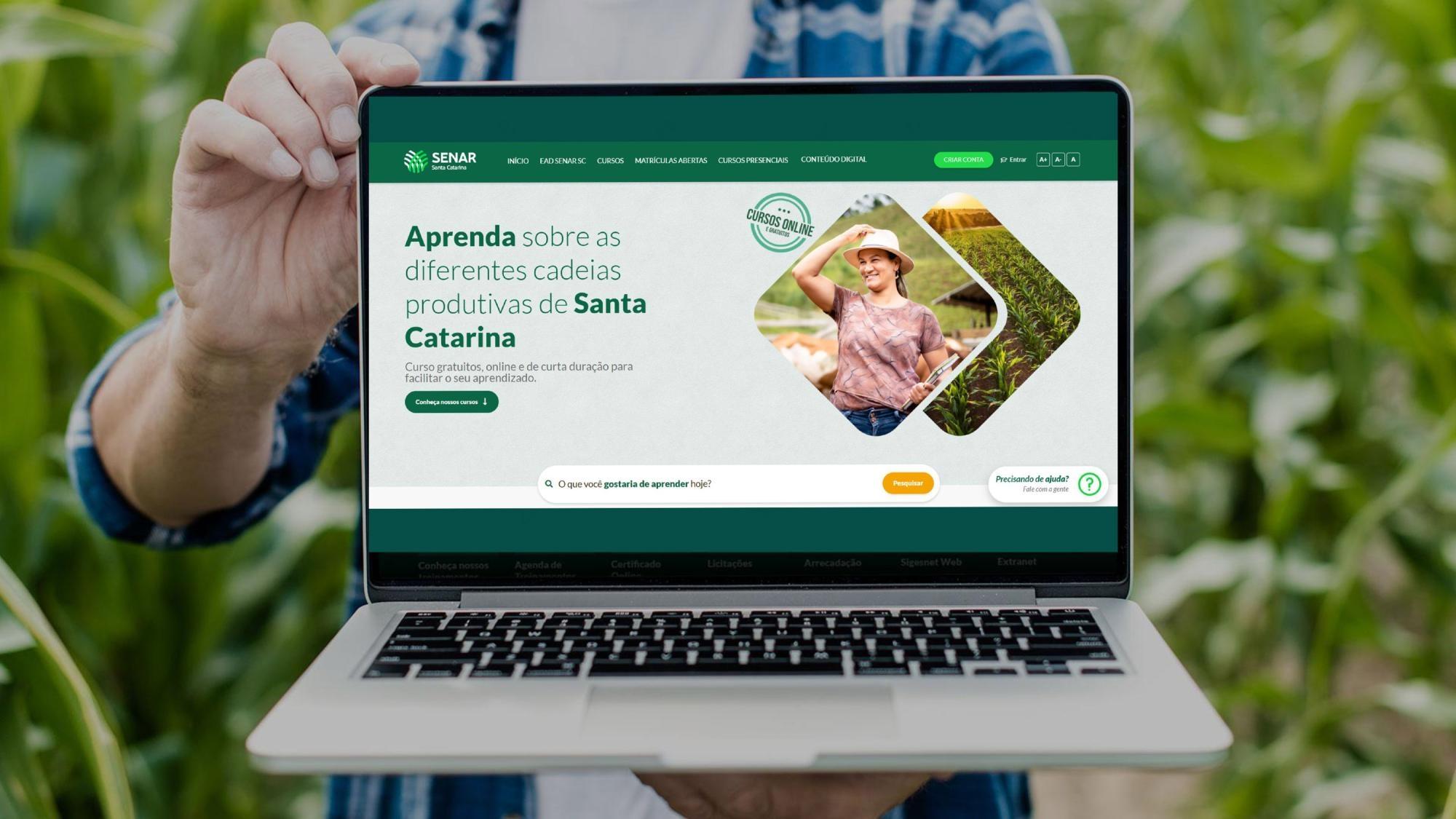 Senar/SC lança portal de educação a distância com cursos gratuitos para produtores rurais