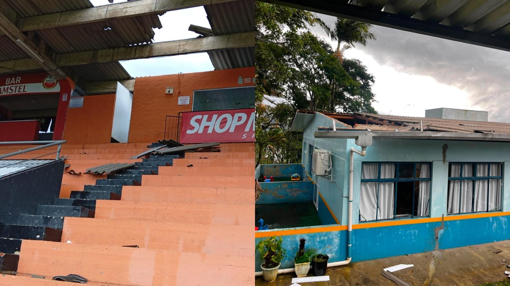 Temporal deixou mais de 20 casas destelhadas e derrubou árvores em Rio do Sul