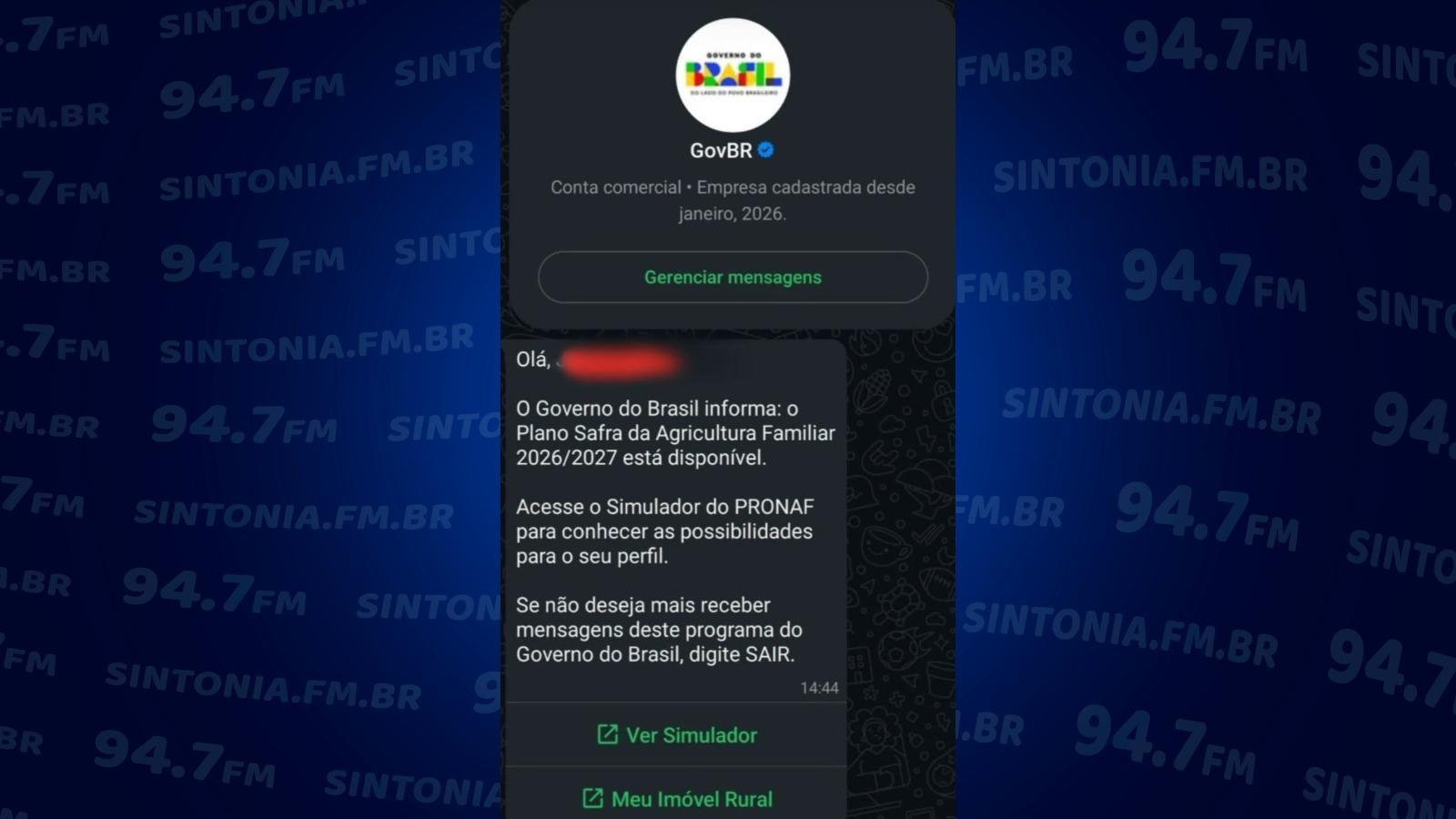 Tentativa de golpe: Criminosos usam lançamento do novo Plano Safra para enganar agricultores