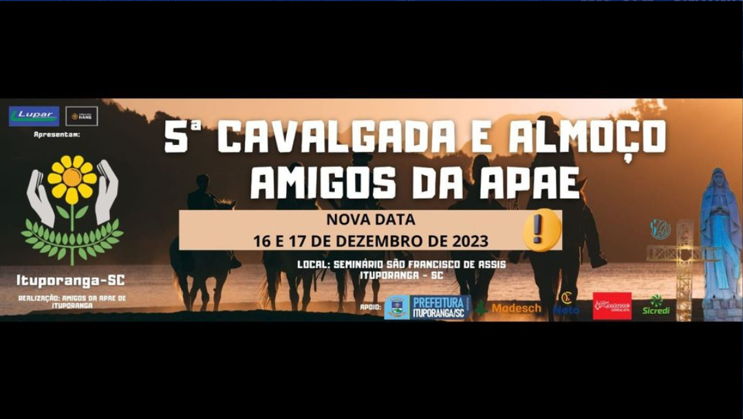 Tudo pronto para a 5ª Cavalgada e almoço Amigos da APAE de Ituporanga