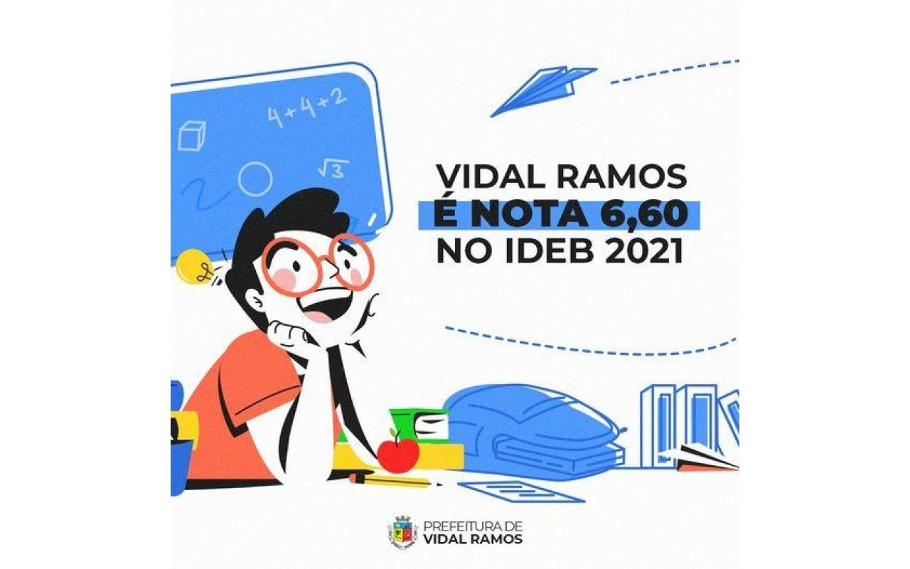 Vidal Ramos alcança nota 6.6 no Índice da Educação Básica (IDEB) 2021