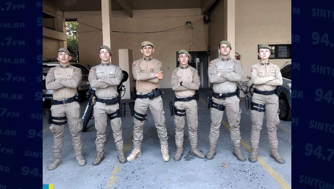 Vidal Ramos recebe reforço no efetivo da Polícia Militar com a chegada de cinco novos policiais